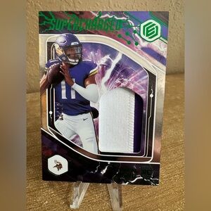 Kellen Mond RC 2021 Panini Elements Supercharged /10 Relic 2 Color Patch Vikings